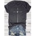 Cross heart printed round neck loose short sleeved shirt
