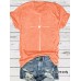 Cross heart printed round neck loose short sleeved shirt
