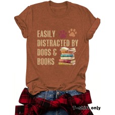 T-shirt with EASILY DISTRACTED pattern for women