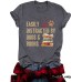 T-shirt with EASILY DISTRACTED pattern for women