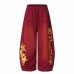 Retro Letter Star Print Casual Pants Unisex Hip-Hop Style Loose Lazy Floor-Length Drapey Wide-Leg Sweatpants