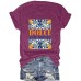 TDCLC Lemon Printed Round Neck Loose Short Sleeve