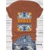 TDCLC Lemon Printed Round Neck Loose Short Sleeve