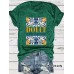 TDCLC Lemon Printed Round Neck Loose Short Sleeve