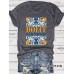 TDCLC Lemon Printed Round Neck Loose Short Sleeve