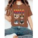 HIZZ Four Cats New Round Neck Loose Short Sleeve HIZZ Four Cats New Round Neck Loose Short Sleeve