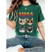 HIZZ Four Cats New Round Neck Loose Short Sleeve HIZZ Four Cats New Round Neck Loose Short Sleeve