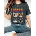 HIZZ Four Cats New Round Neck Loose Short Sleeve HIZZ Four Cats New Round Neck Loose Short Sleeve