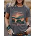 Short sleeved landscape print Short sleeved landscape print