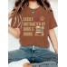 Round neck letter printed top for women