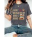 Round neck letter printed top for women