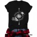 Short sleeved cross print