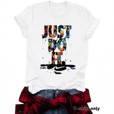 Round neck JUST DO IT top for women