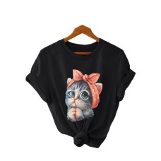 Short sleeved pure cotton kitten Short sleeved pure cotton kitten