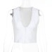 V-neck lace hook and loop top