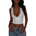 V-neck lace hook and loop top