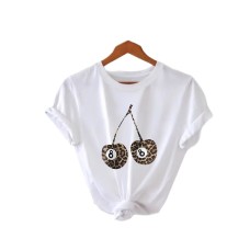 Cherry printed pure cotton top for women
