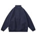 Streetwear Smiley Embroidered Logo Loose Half-Zip Fleece Hoodie