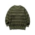 Loose Knit Sweater with Fleece Stripe Simple Solid Color Oversized Hoodie Design