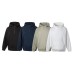 Minimalist Solid Color Panelled Patchwork Loose Half-Zip Hooded Sweatshirt