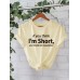 I'm Short Printed Cotton Round Neck Loose Short Sleeve