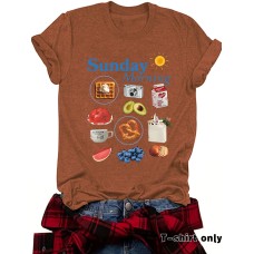 Sunday morning round neck pullover short sleeved shirt