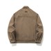 Retro Color-block Pocket Design Loose Turn-down Collar Work Jacket