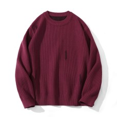 Color-block Design Lazy Loose Fit Oversized Crewneck Sweater