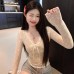 Seductive Lace Top with Bowknot V-Neck, Short Crop, Long Sleeve, Fleece-Lined