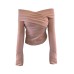 Soft One-Shoulder Pink Women's Fitted Slim Long Sleeve Top