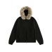 Detachable Fur Collar Loose Hooded Cardigan Sweater