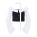 Style Polka Dot One Shoulder Long Sleeve Women's  Fitted Off-Shoulder Crop Top