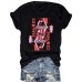 Chess and Card QQ Printed New Round Neck Loose Short Sleeve