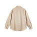 Butterfly Embroidery Loose Long Sleeve Shirt, Casual Literary Design