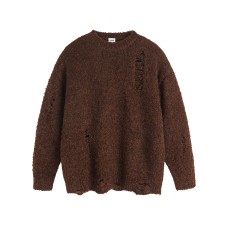 Ripped Washed  Loose Fit Casual Unisex  Sweater
