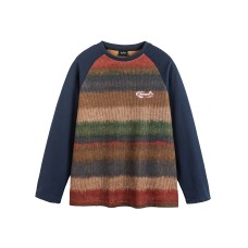 Gradient Stripe Loose Casual Round Neck Pullover Hoodie Gradient Stripe Loose Casual Round Neck Pullover Hoodie