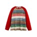 Gradient Stripe Loose Casual Round Neck Pullover Hoodie