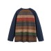 Gradient Stripe Loose Casual Round Neck Pullover Hoodie