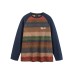 Gradient Stripe Loose Casual Round Neck Pullover Hoodie