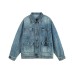 Loose Multi-Pocket Cargo Washed Denim Jacket