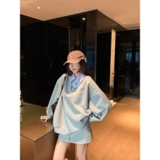 Pattern Style Sleeve Length Neckline  Casual Style Patchwork Long Sleeve Polo Collar Sweatshirt