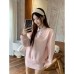 Pattern Style Sleeve Length Neckline  Casual Style Patchwork Long Sleeve Polo Collar Sweatshirt