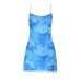 Mesh printed suspender waist bag and hip dress