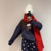 Casual Loose Mid-Length Round Neck Women's Hoodie with KT Cat Back Pocket Design