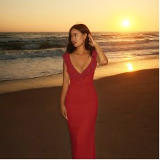 Sexy ruffled lace up slim fit dress