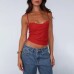 Slim lace patchwork camisole top for women