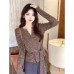 V-neck Long Sleeve Tie Waist Fitted Silhouette Women's Top V-neck Long Sleeve Tie Waist Fitted Silhouette Women's Top
