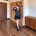V-neck Long Sleeve Tie Waist Fitted Silhouette Women's Top V-neck Long Sleeve Tie Waist Fitted Silhouette Women's Top