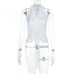 Versatile ruffled neck hanging beach vacation top