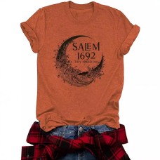 SALEM Pattern Round Neck Short Sleeve